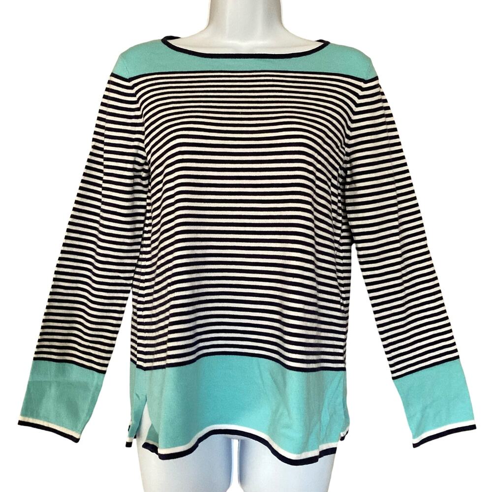 Sail To Sable Striped Preppy Nautical Striped Sweater Long Sleeve NWT Size Small